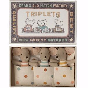 Maileg Baby Mice Triplets in Matchbox